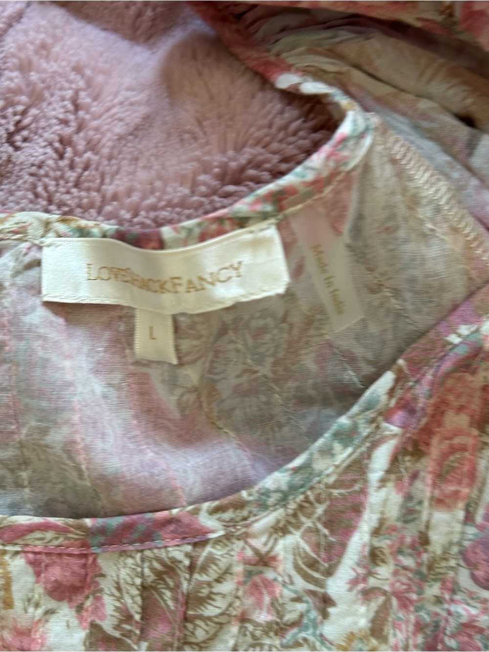 LoveShackFancy Rose and Cream Floral Tiered Maxi Dress - Picture 12 of 12